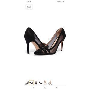 New 9.5 Black Dream Pairs Rouge 3 High Heel Rhinestone Pointed Toe 4" Pu…